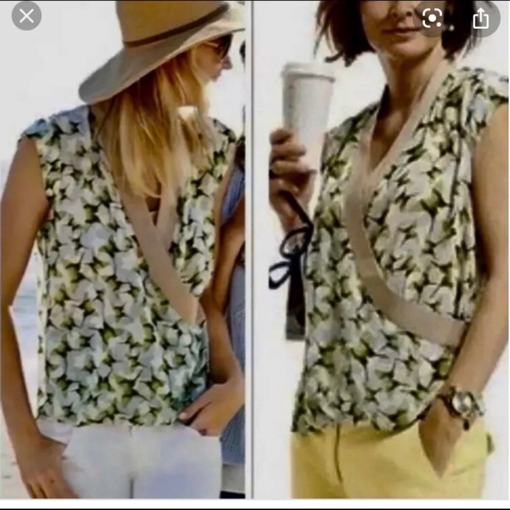 CAbi butterfly crossover blouse